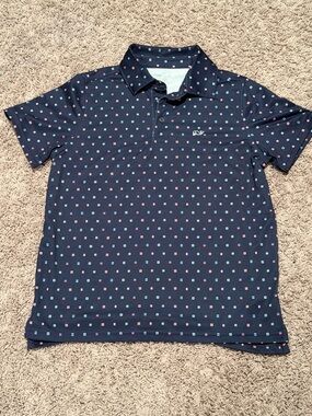 Vineyard vines nautical flag on the go sankary performance polo boys 12/14 m